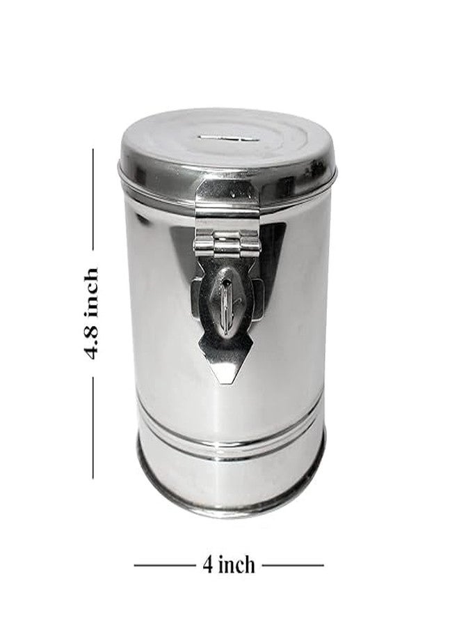 A1 EssAncial Stainless Steel Round Coin Box Piggy Bank (Pack of 2 Pc) - Image 4